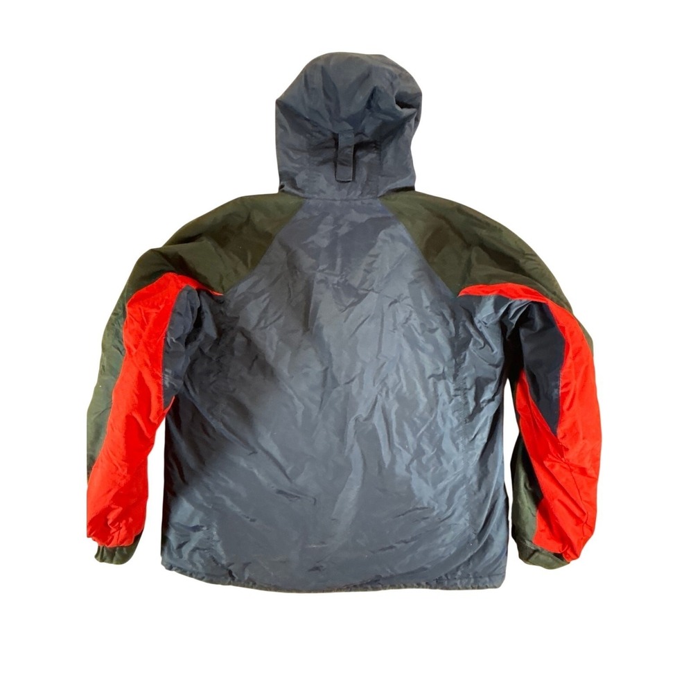 Columbia Mens Anorak Jacket Navy Blue Red Colorblock Hooded Pullover Large - Picture 2 of 10